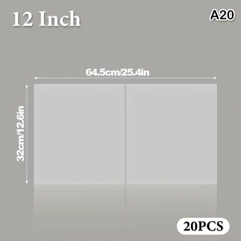 3/5/15/20 stk Dobbelsidige Brettbare Vinylalbumlommer Lp Platehylse Antistatisk Støvtett Dobbel Åpning Platebeskyttelse