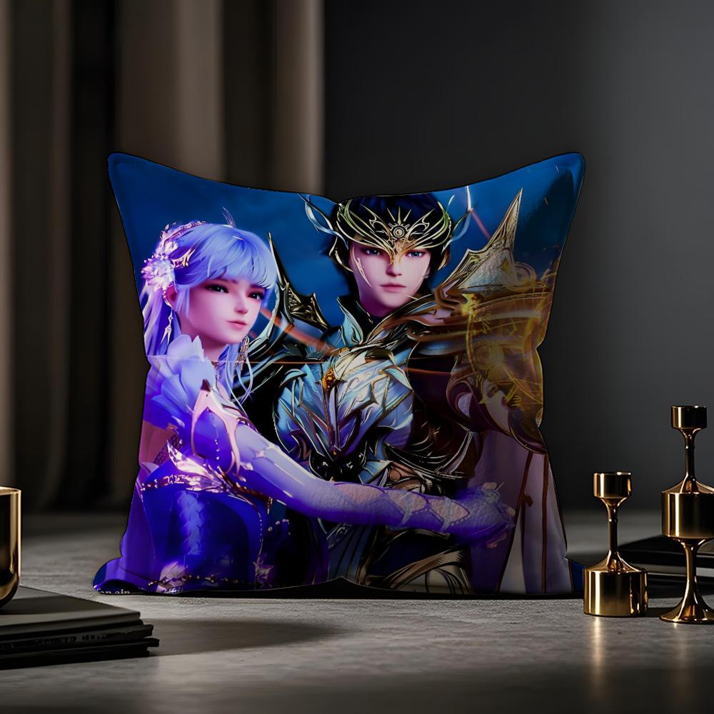 Divine Seal Throne Cushion Cover Anti-dustmite Pillowcase Invisible Zipper Silky Short Plush Sofa Cushion Cover