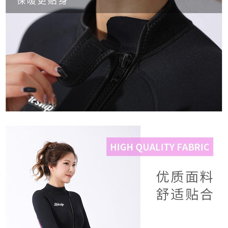 Womens 3mm Full-Body Front-Zip Wetsuit Surfing Diving Snorkeling Cold Water Swimming