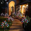 4th of July Solar Garden Lights, Red White Blue Star Outdoor String Lights, Waterproof Flexible Design, Patriotic Flag for Yard Pathway Patio