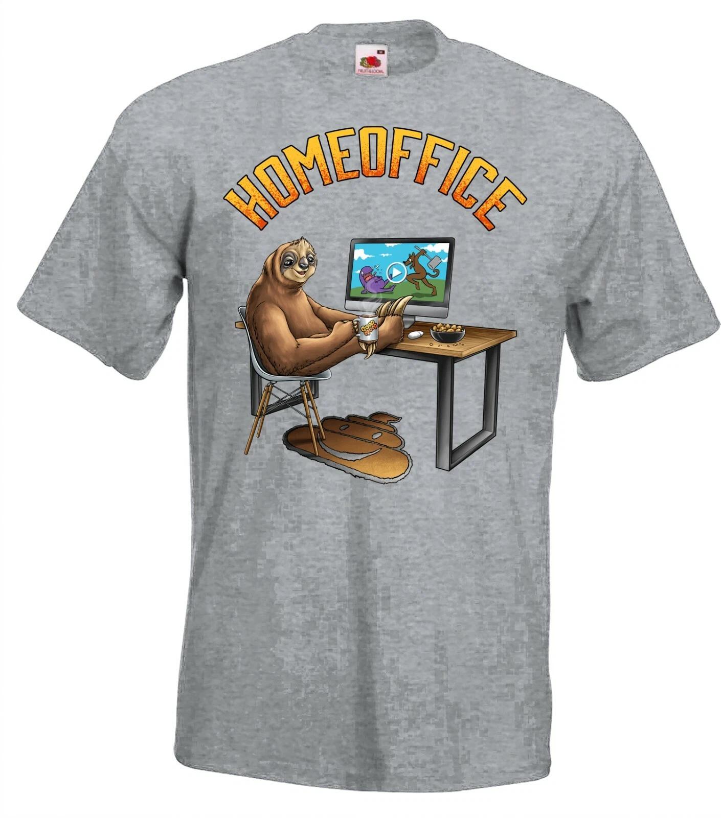 Youth Designz Home Office Mens T-Shirt Print Sloth Funny Saying Office Work L