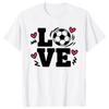 Love Soccer Graphic Tee Breathable Cotton Short Sleeve TShirt Casual Loose Crewneck Shirt