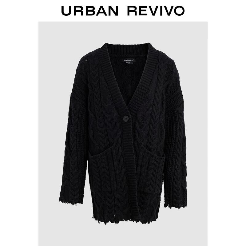

UR 2025 Spring Women s Relaxed Textured V-Neck Knit Cardigan S