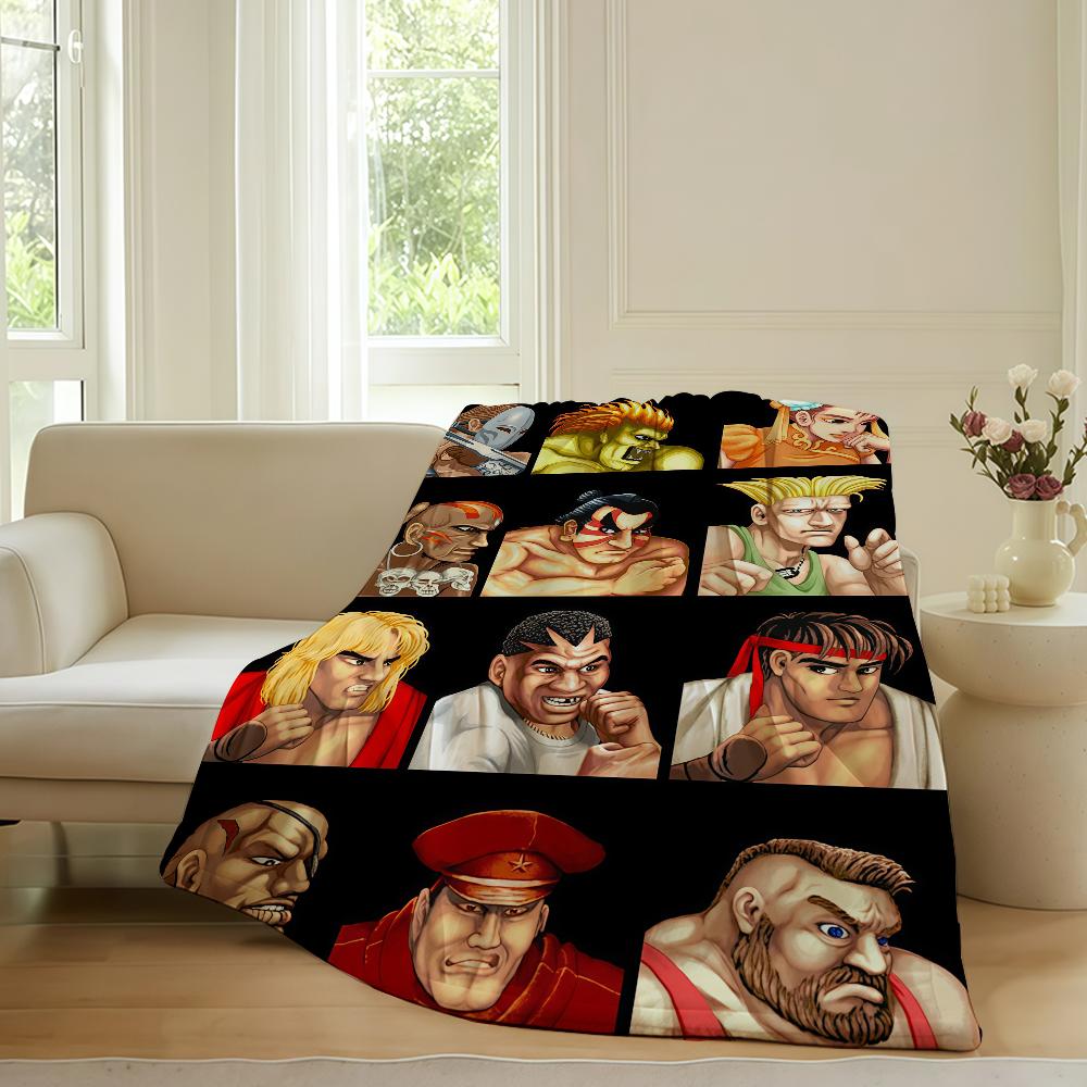 

Ігровий плед S Street F Fighter для дивана, офісу, ліжка, літака, подорожей, сну, читання, відпочинку, кемпінгу. М який та теплий 75x90cm