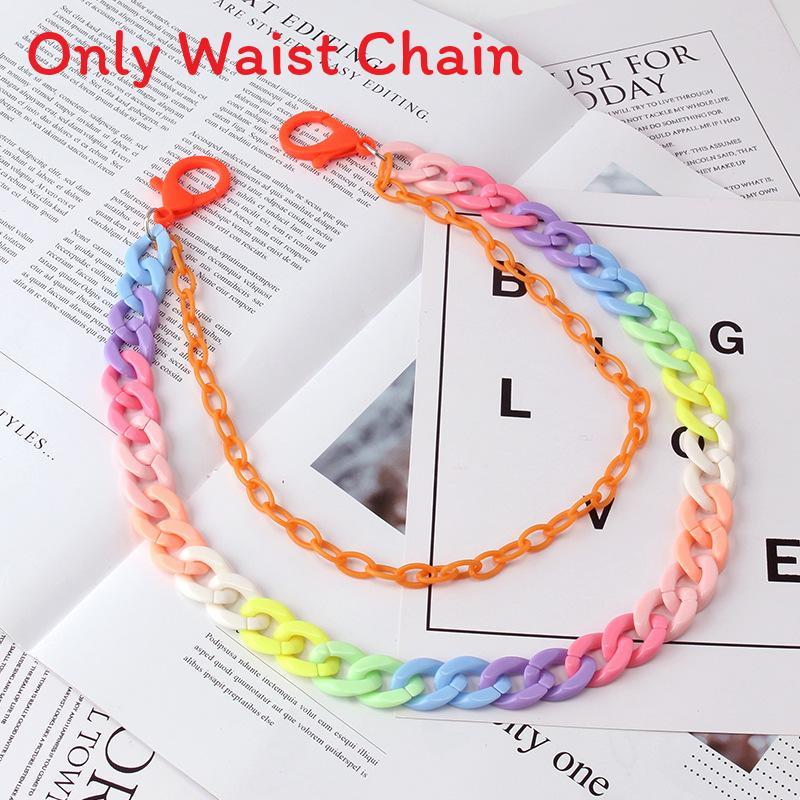 Plastic Resin Double Layer Belt Chain For Men Women Summer Winter Fashion Accessories