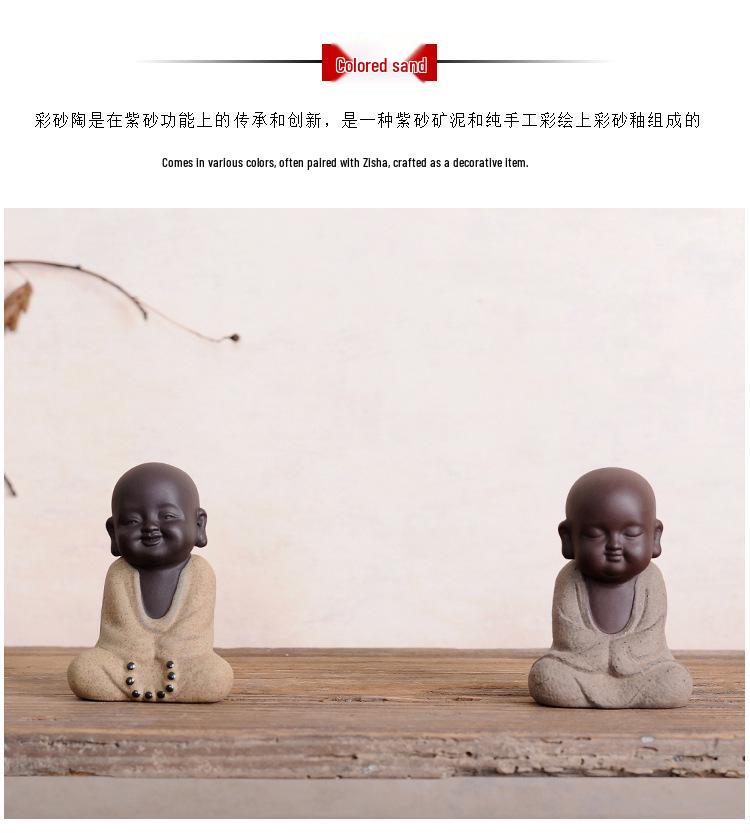 Cute Zen Monk Zisha Clay Tea Pet - Handmade Tea Ceremony Ornament