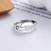 Anillo Abierto Minimalista Liso Asimétrico Hebilla Moda Diseño de Nicho Joyería de Declaración Para Mujeres