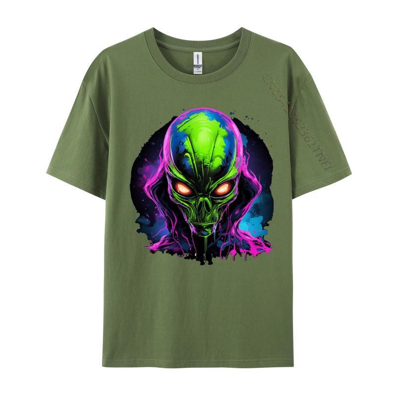T Shirts for Men Alien in Pink T Shirt Hot Sale Round Neck TeeShirt black 2024 T Shirt