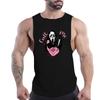 Sommer Herren Fitness Outdoor Sport Rundhalsweste Totenkopfmuster 2D Gedruckt Jugend Trend Atmungsaktives Ärmelloses Shirt