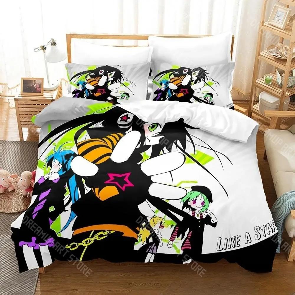 3D Printed Lucky Star Konata Izumi Bedding Set for Boys Girls Duvet Cover Pillowcase Twin Queen King Full Single Double Sizes