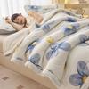 Winter Thick Three-Layer Quilted Blanket Milk Flannel Multifunctional Warm Blankets for Home Cartoon Printed Single Sofa Cover