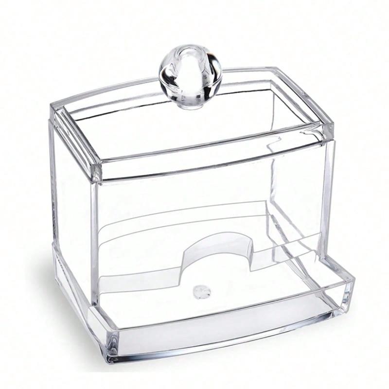 1pc Transparent Storage Jar With Clear Lid, Multi-Purpose Organizer,For Holiday Beach, Bathroom Collection, Bedroom Collection, Large Capacity