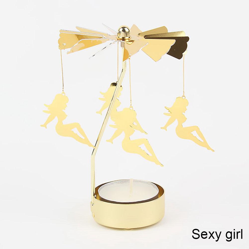 Revolving Lantern Home Decor Candle Holders Wedding Decoration Accessories Candlesticks For Candelabro Centerpiece Vintage