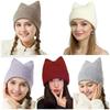Autumn Winter Ear-Protecting Wool Hat Warm Beanies Hat Cat Ear Knitted Hat  Ear Protection Hat