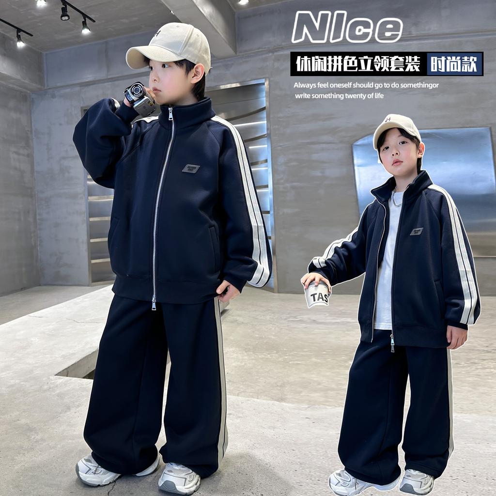 Boys' Spring and Autumn Set 2026 New Children's Spring and Autumn Sportswear, Two piece Set for Boys' Spring, Cool, Handsome, and Trendy