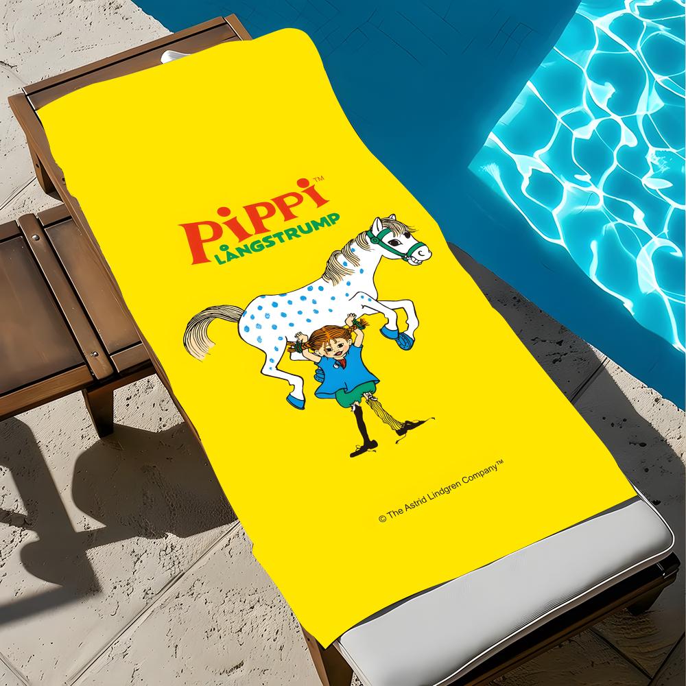 Cartoon Pippi Longstocking Towel Towel Soft Pool Gift For Travel Gym Shower Cool Camping Quick Dry Sports Large Beach Towel