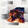 For Transformers,Optimus Prime,Cybertronian-Themed Flannel Blanket, Glam Style, Digital Print, All-Season Comfort, Tear-Resistant, Knitted C