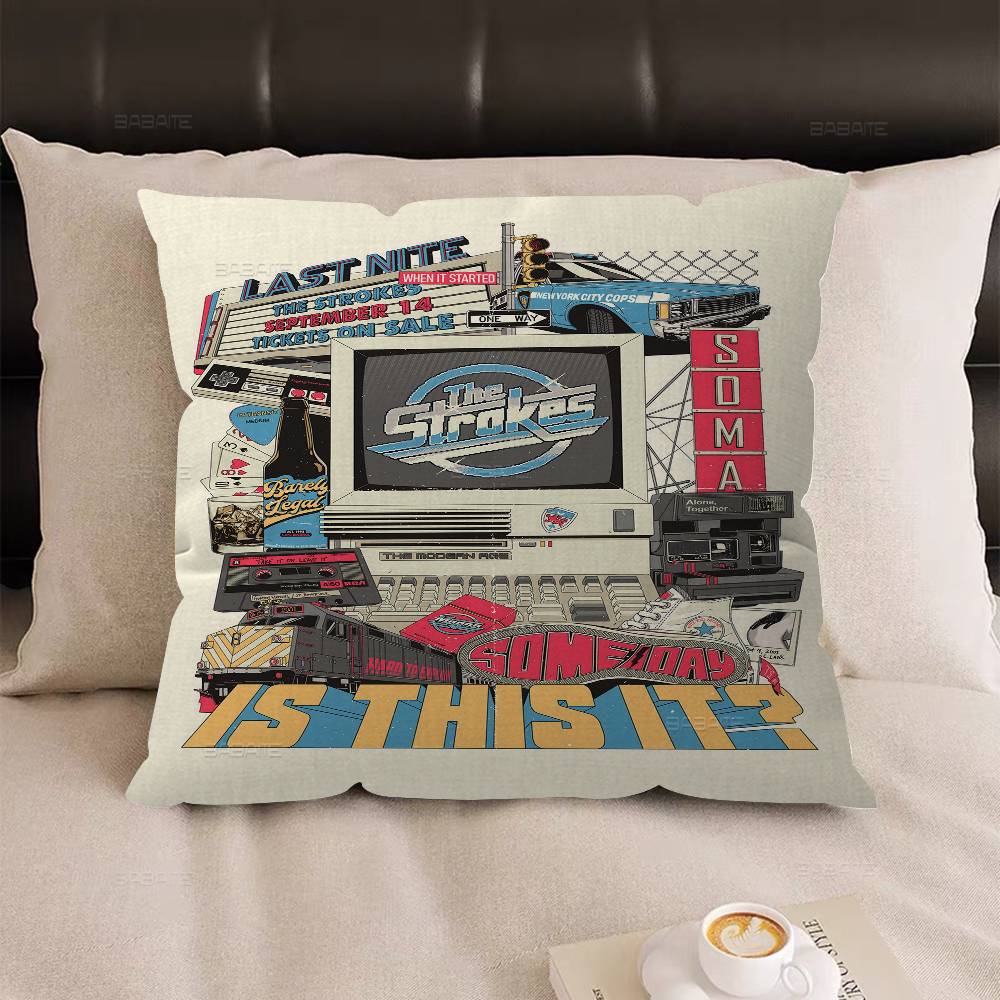 Music TThe Strokes Personalized Pillow Dust Cover Bedroom Kids Party Decoration Pillowcase Birthday Children Gift