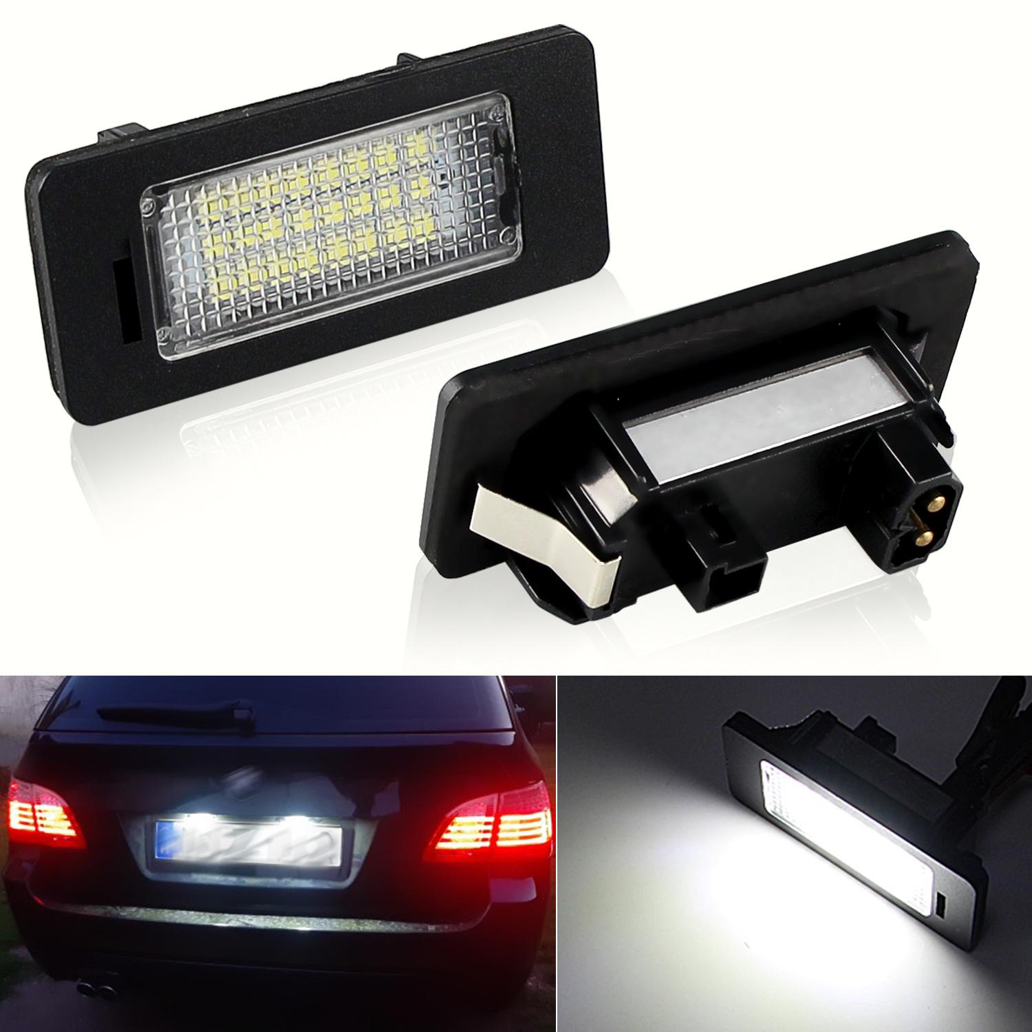 

2pcs canbus for BMW E46 X5 E70 X6 E71 E72 E90 E92 E93 E91 M3 E39 M5 E60 E61 E82 White LED License Plate Lights Car Accessories