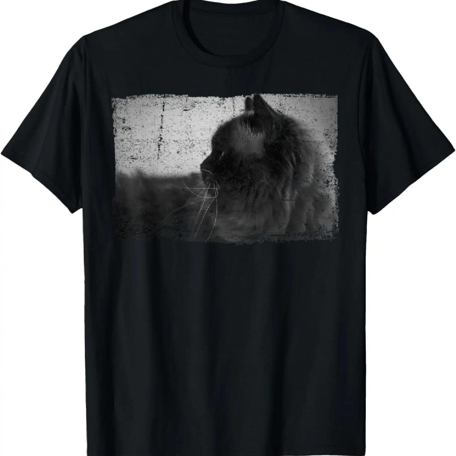 

Black And White Photography Of Himalayan Cat Breed Abstract T-Shirt S чёрный