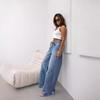 American Retro Ripped Jeans Women's Wide-leg Pants