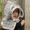 Cartoon Rabbit Cape Hat Winter Hand-woven Wool Hat Autumn and Winter New Children's Hat Versatile Scarf Set