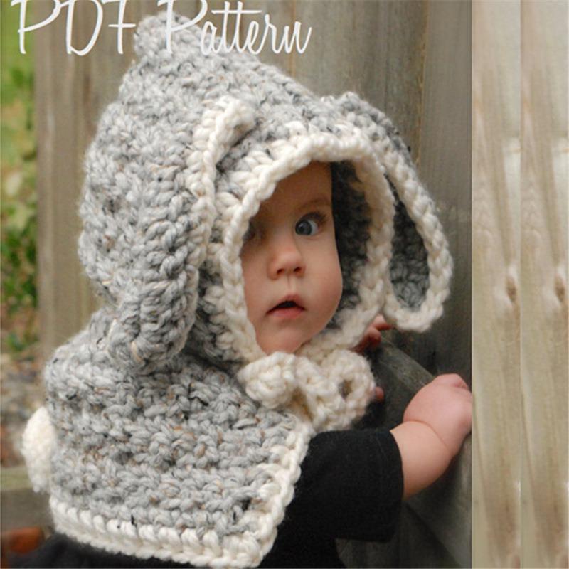 Cartoon Rabbit Cape Hat Winter Hand-woven Wool Hat Autumn and Winter New Children's Hat Versatile Scarf Set