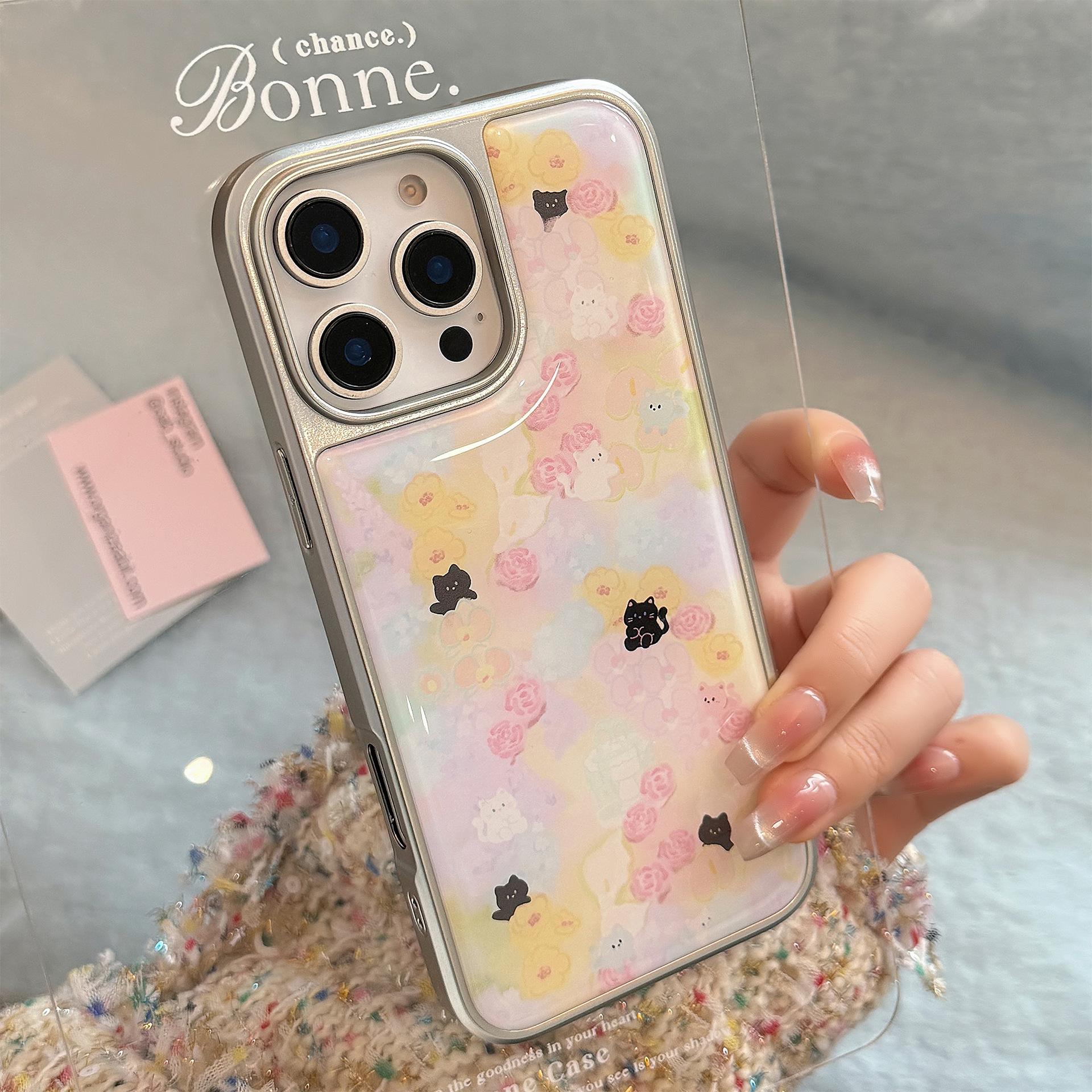 

Flower Sea Meow Подходит для 16 Apple 15pro Max Чехол для мобильного телефона Iphone 14 Капля клея 13 Весна 15 Huawei Samsung S25ULTRA