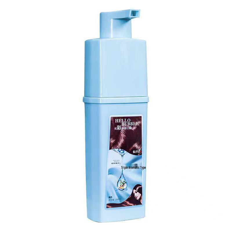 Qiwitang Herbal Bubble Hair Dye - No Scalp Sticking, No Irritation, White To Black Solution, For Home Use
