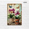 Vintage Metal Wall Poster – Floral Garden Decor, 20x30cm