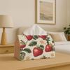 1pc Strawberry Botanical Tissue Box with Green Leaf Design - Reusable And Washable Tissue Dispenser, Decorative Strawberries And Foliage Pattern, Dini