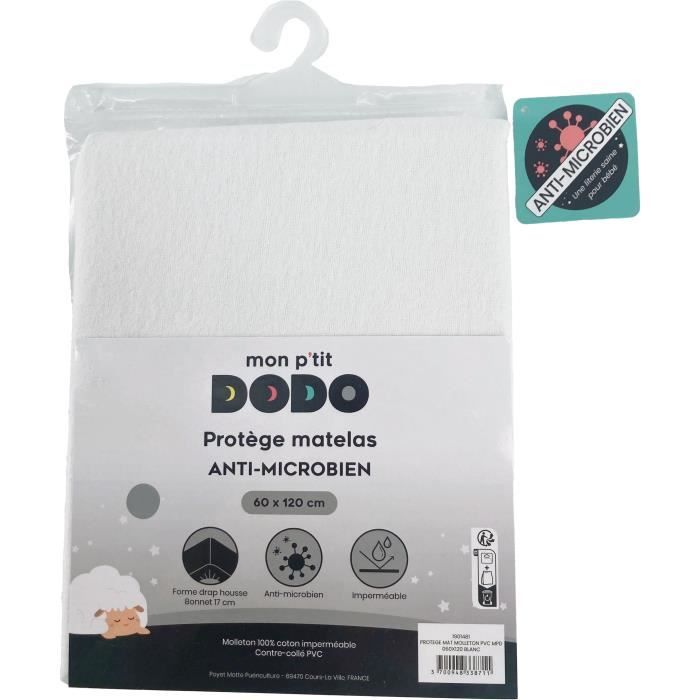 Protège matelas alese - MON P'TIT DODO - 1901482 - Molleton pvc - Antimicrobien - 70x140 cm