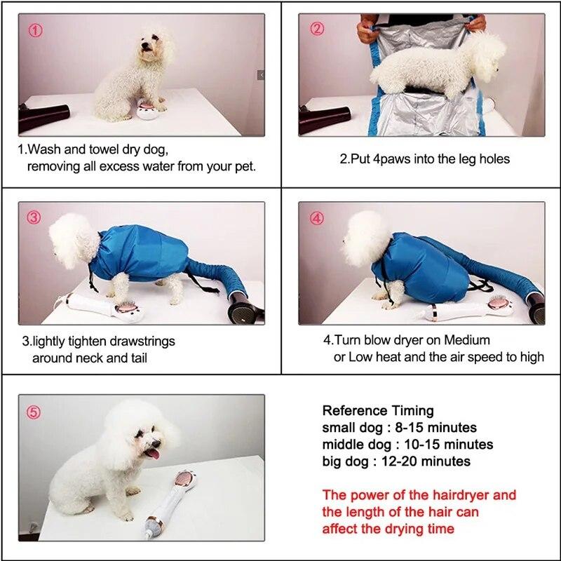 Dogs Drying Bag Dog Cat Bath Dryer Household Pet Hair Drying Case Fast Dog Blower Pets Cleaning Grooming Tool Bath Bathing Tools