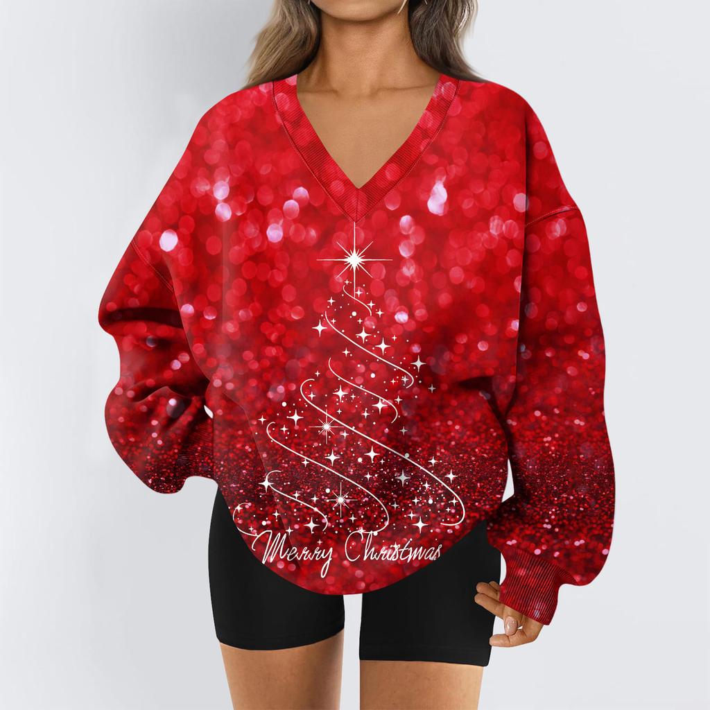 Dámská mikina sportovní flanelová mikina s dlouhým rukávem top ležérní mikina s výstřihem do V