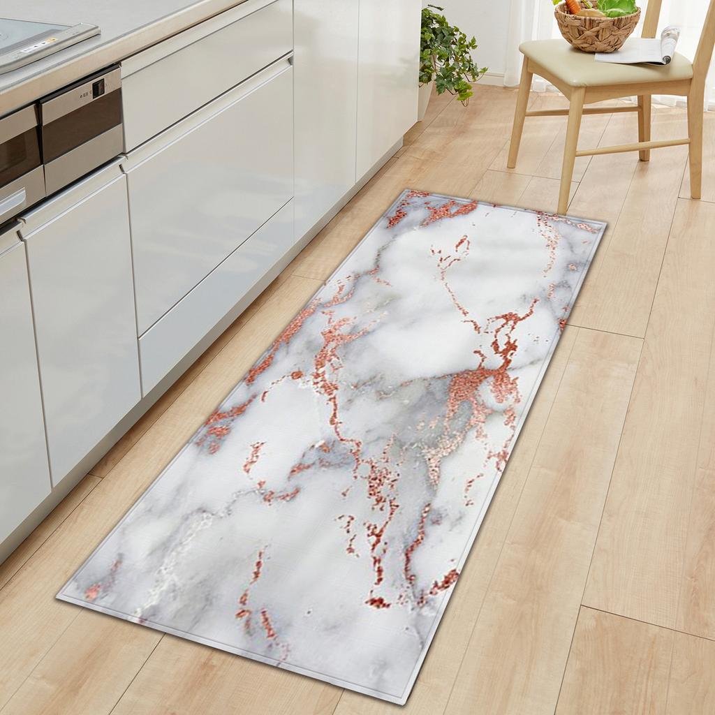 Marble Carpet Long Floor Mat Stone Pattern Theme Doormat