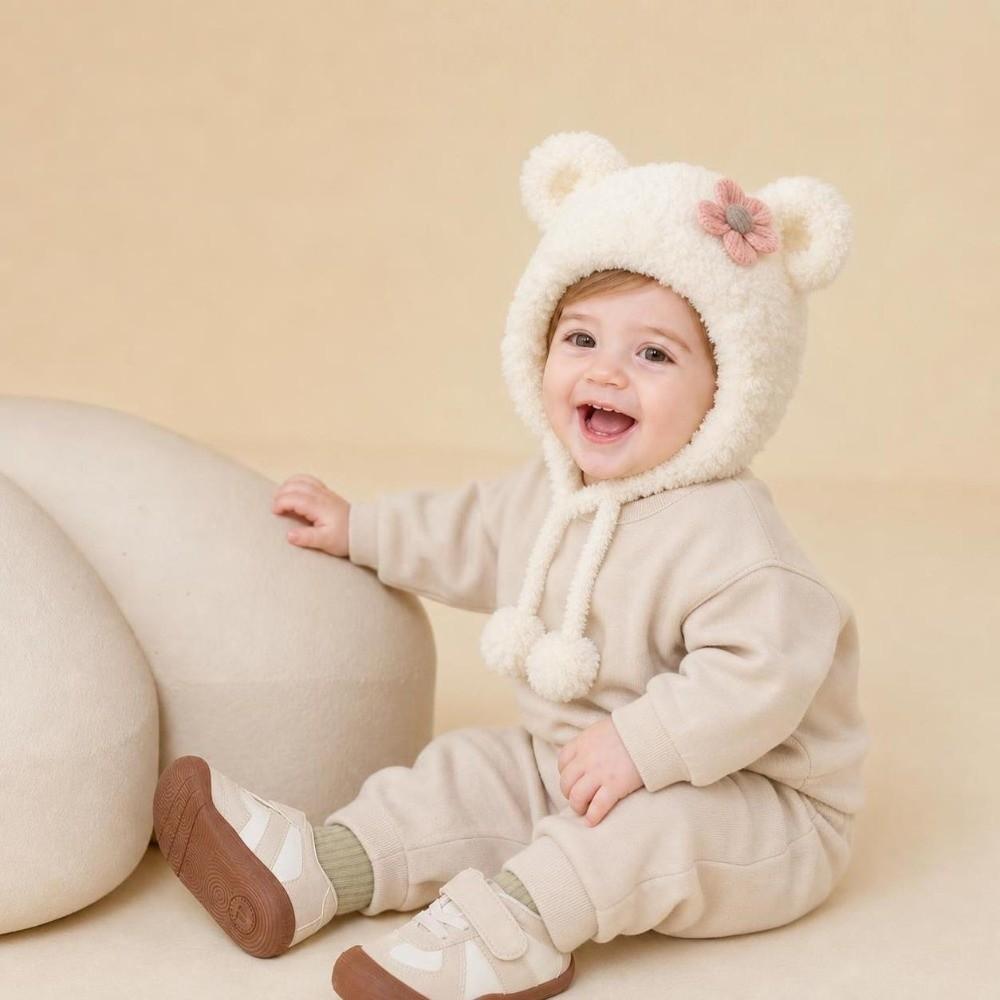 Ear Protection Baby Winter Hats Cute Flower Kids Plush Caps Fashion Warm Bonnet Newborn Toddler