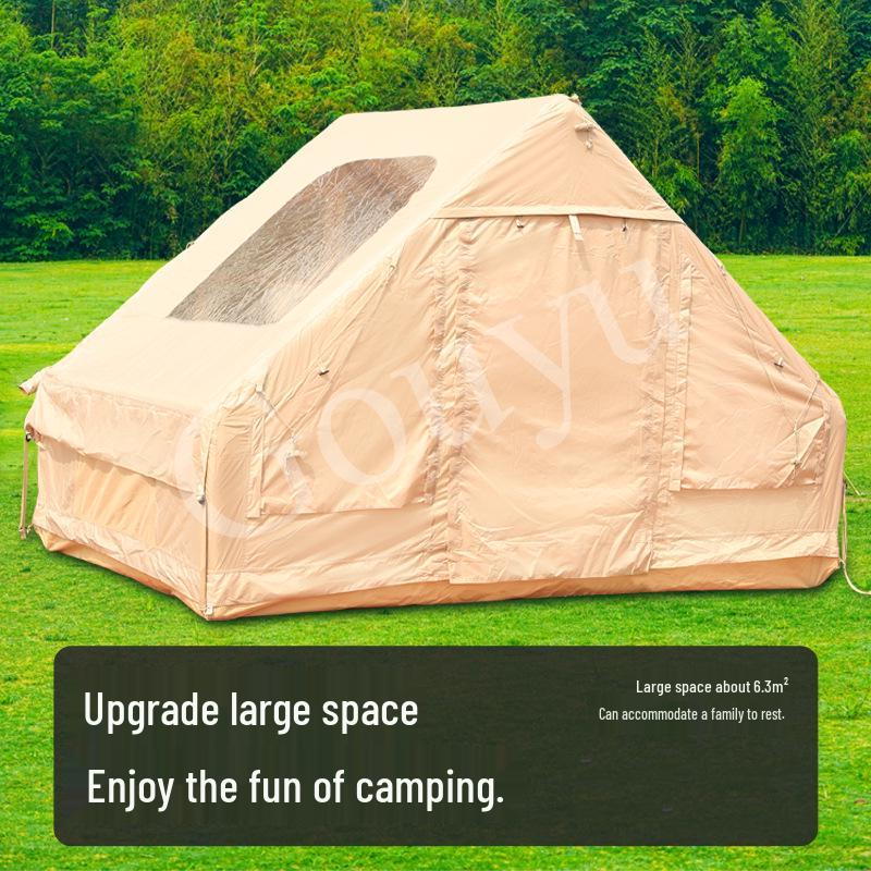 6.3 Sq M Portable Rainproof Inflatable Oxford Cloth Camping Tent