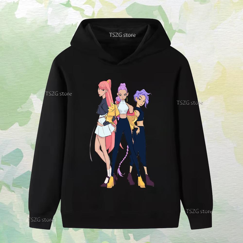 Kinder Langarmkleidung Gewalt Aufgedruckt Mädchengruppenmode Junge Mädchen Herbst Lässig Bequem Fleece Kapuzensweatshirt