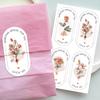 100 Aufkleber/Packung, Blumaufkleber, Ellipsen, Verschlussaufkleber, Dekorationsetiketten für Geschenkboxen, Verpackung, Verschlussaufkleber, Backaufkleber