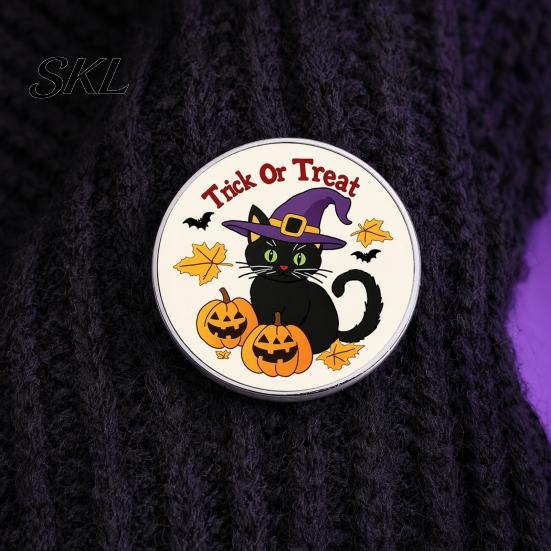 Costume Brooch Pin, Halloween Dark Stitched Doll with Bandage Patch Exquisite Craftsmanship Design, Zinc Alloy Round Badge, Lightweight Clothes