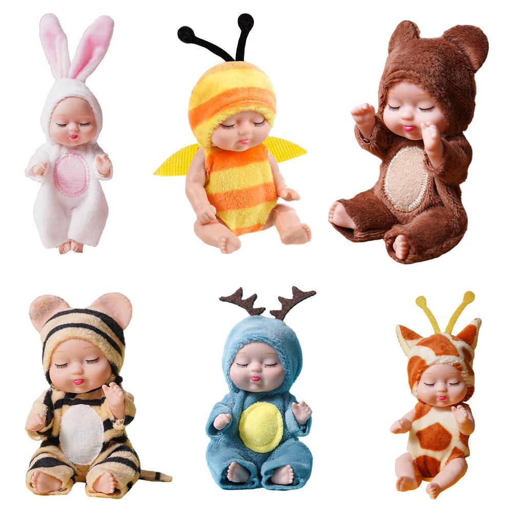 1/6 Stück 11cm Mini Reborn Babypuppe Lebensechte Realistische Babypuppen Spielzeug Kleine Babypuppen Kindermädchen Spielzeug für Kinder Geburtstagsgeschenk
