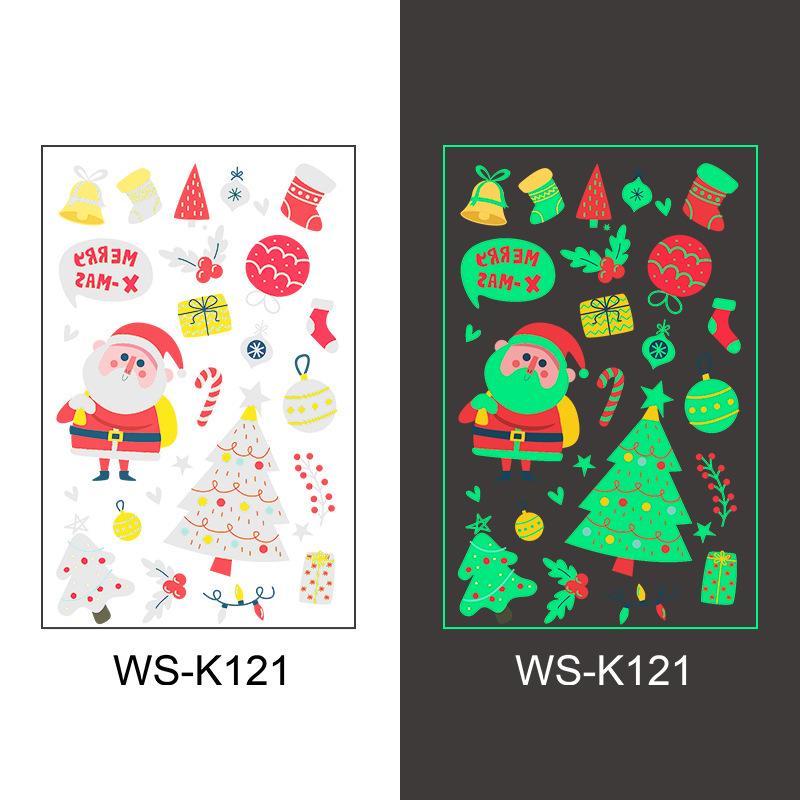 Cross Border Christmas Luminous Tattoo Stickers Waterproof Children s Party Decorations Cartoon 120x76mm