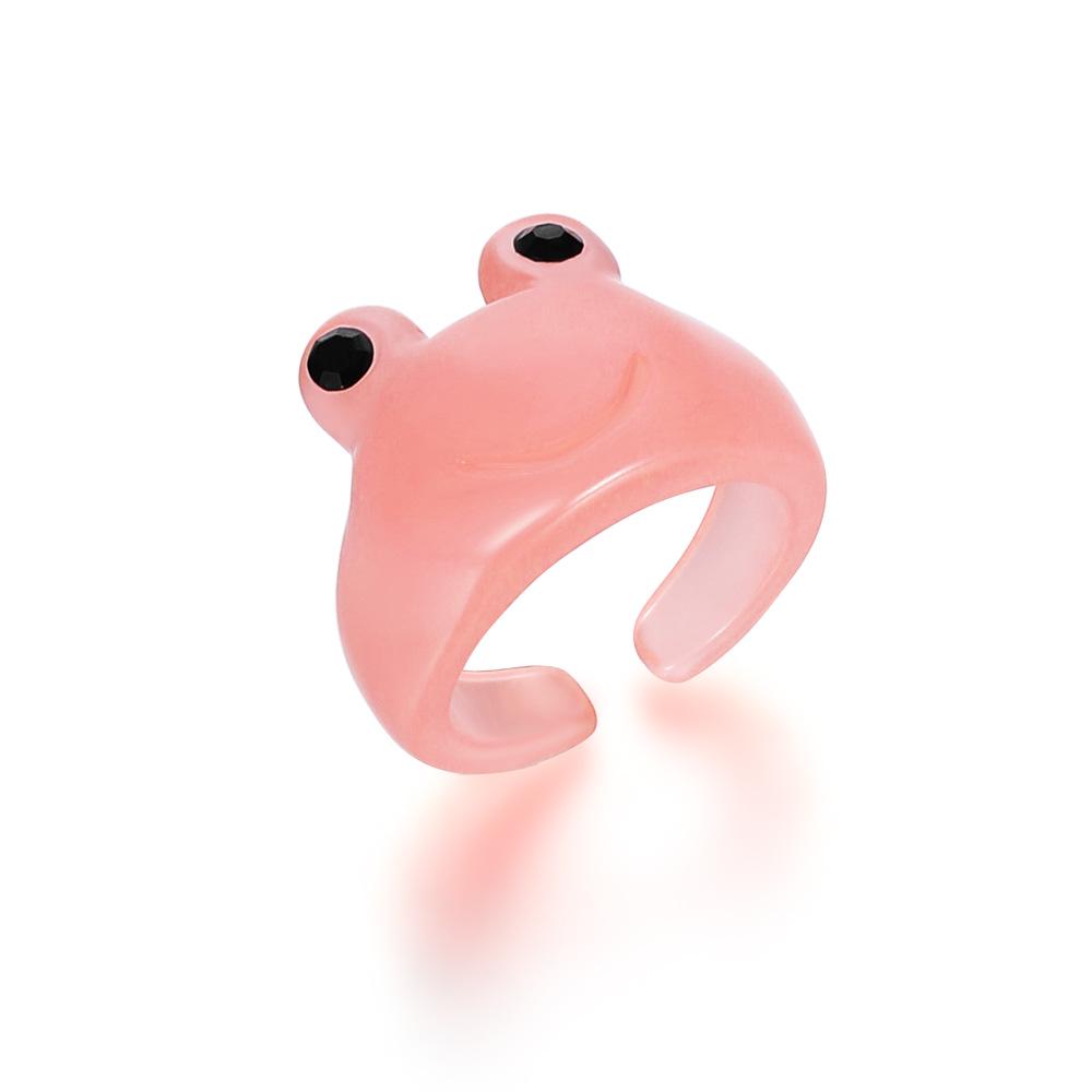 Anello in Resina a Forma di Rana Cartone Animato Bizzarro: Stile Carino e alla Moda per l'Indice o il Dito dell'Articolazione