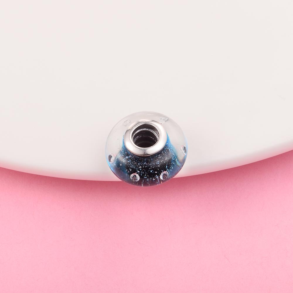 Passend für Europa-Armband-Charms aus 925er-Sterlingsilber, Mitternachts-Brause-Glasperlen, Damen-DIY-Schmuckherstellung