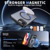 For iPhone 16e Magnetic Case Kickstand Grid Texture TPU PC Phone Back Cover