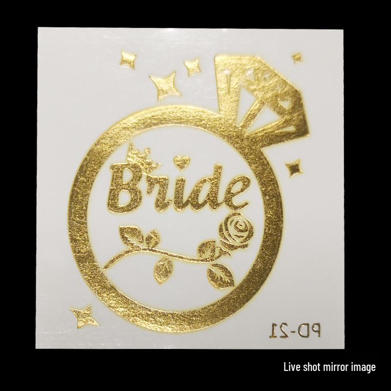 Team Bride Bachelorette Party Gold Foil Tattoo Stickers for Face or Body