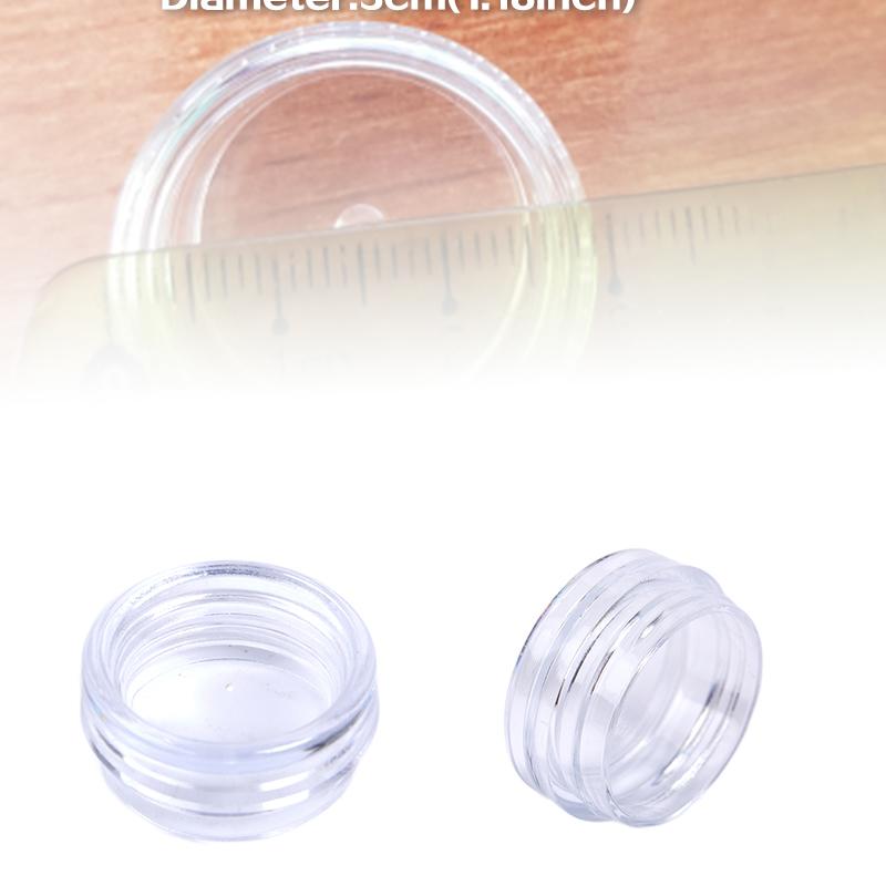 50pcs Clear Cream Jar Mini Cosmetic Bottles Containers Transparent Pot For Nail