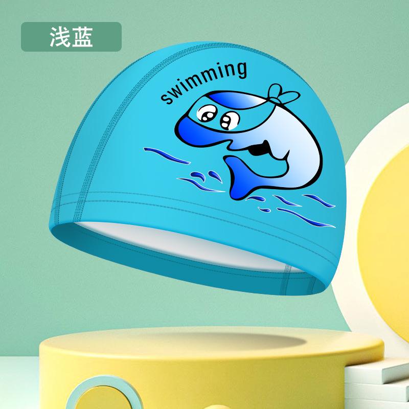 New Cartoon Swimming Caps for Boys Girls PU Waterproof Comfortable Kids Swim Caps Ear Protection Printed Children Swimming Caps