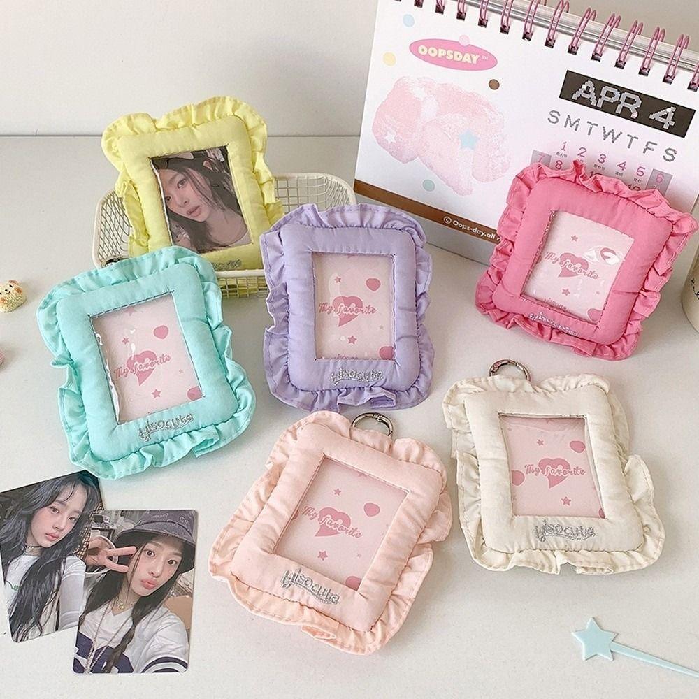 Soft Pillow Korean Photocard Holder with Keychain Photo Storage Pendant  School Stationery