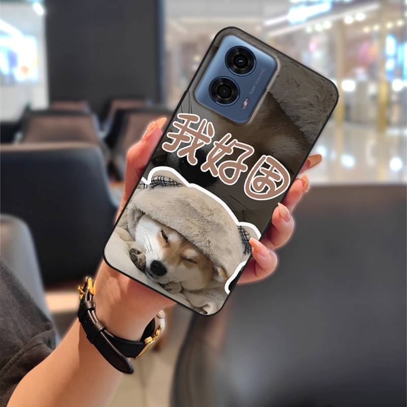 Phone Pouch Couple Phone Case For MOTO G24 Power TPU Soft Case Shockproof Durable Waterproof Cartoon Cute Protective